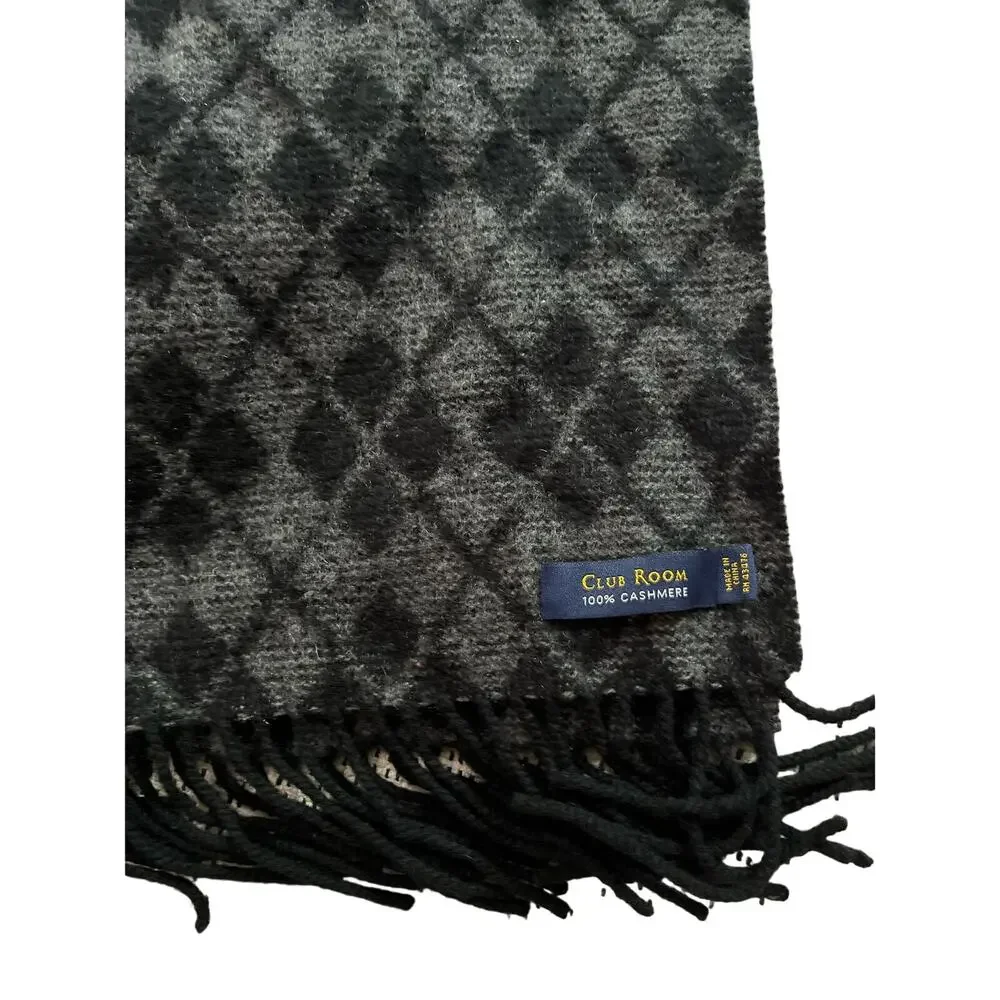 Cashmere scarf club room black and white